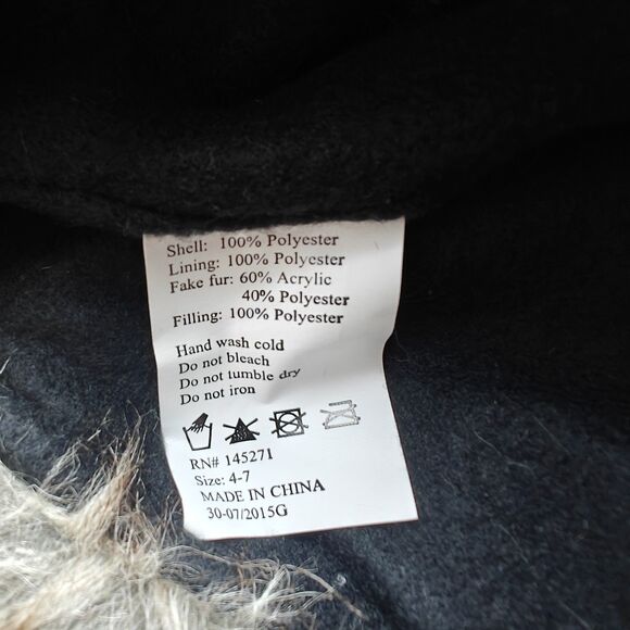 Camo Faux Fur Trim Lined Trapper Hat Kids Boys Size 4-7 - Picture 3 of 4